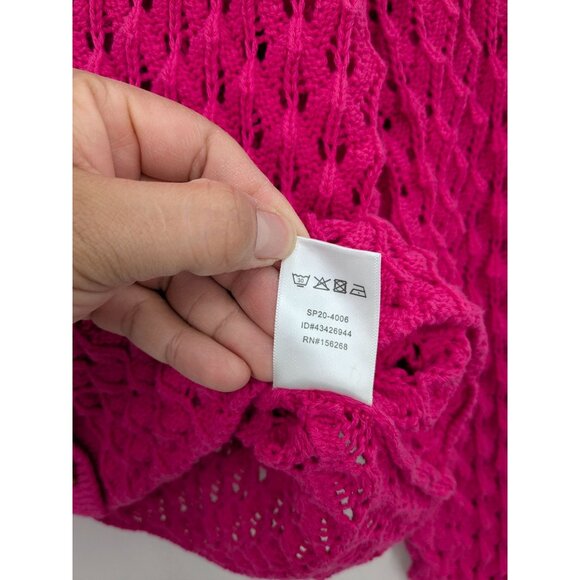 Broadway 38 Button Up Cardigan Women Size XL Textured Chunky Open Knit Academia - Picture 9 of 9